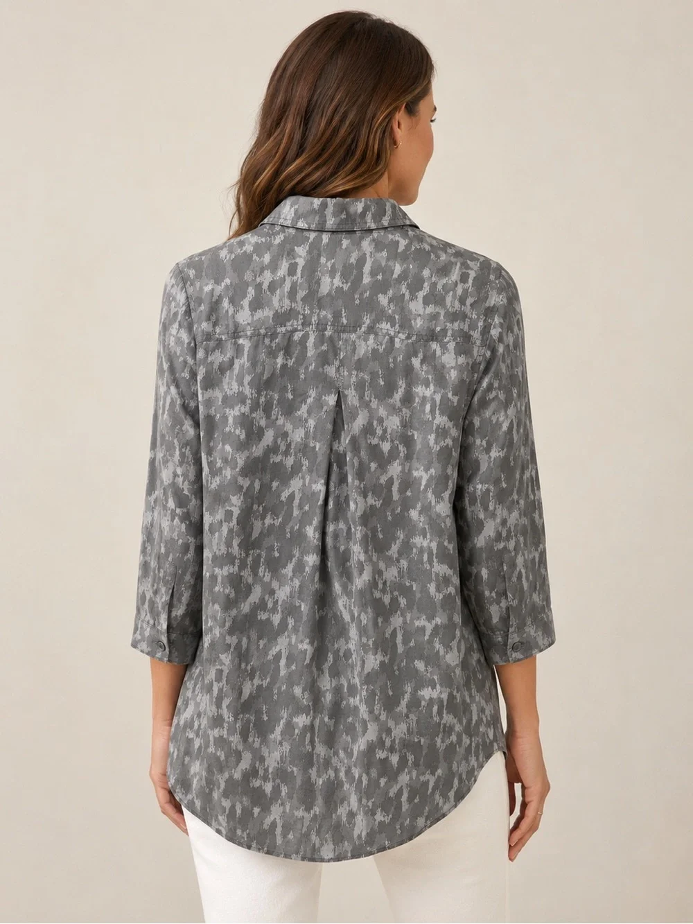 Anthropologie Cloth & Stone Gray Button-Down Shirt S